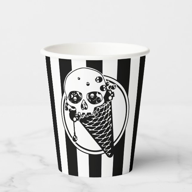 Vasos de papel de cono de helado malvado (Anverso)