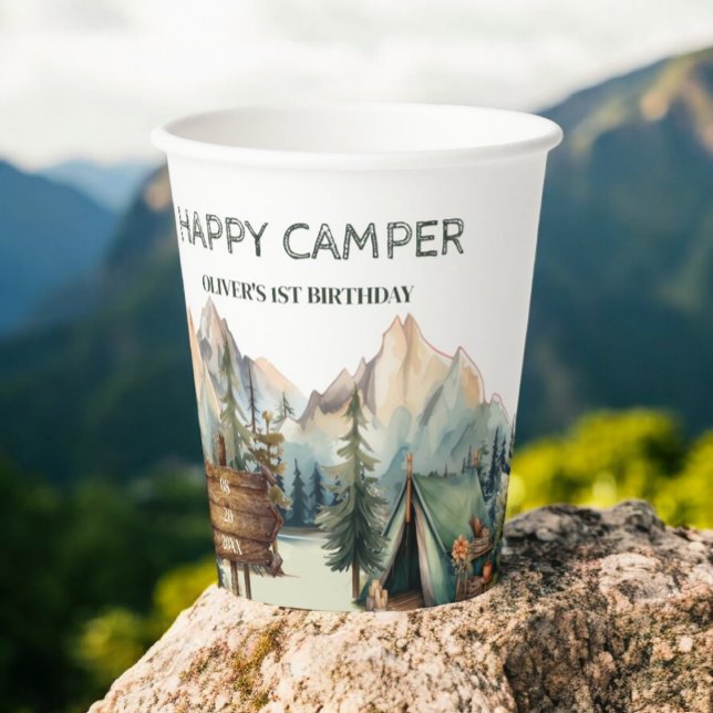 Vasos de papel de cumpleaños de aventura de campam (Subido por el creador)