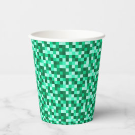 Vasos de papel de cumpleaños de Minecraft con píxe