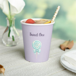 Vasos de papel de cumpleaños pastel Dulce Primero