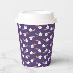 Vasos de papel de estrellas de arcoíris