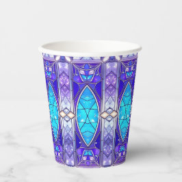 Vasos de Papel de Fiesta con Patrón de Vidrio Empl
