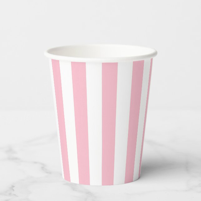 Vasos de papel de fiesta de jardín con raya vertic (Reverso )