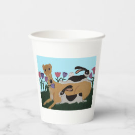 Vasos de papel de galgo con conejitos