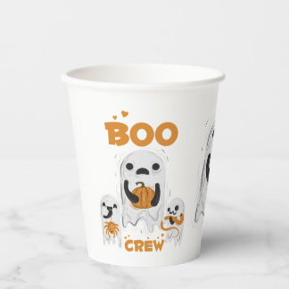 Vasos de papel de Halloween de la tripulación Boo