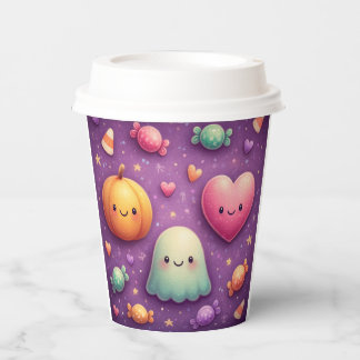 Vasos de papel de Halloween Kawaii lindos