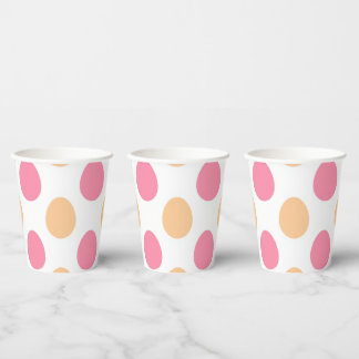 Vasos de papel de huevos de Pascua rosados melocot