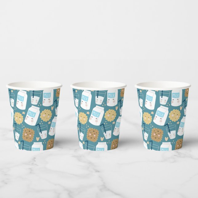 Vasos de papel de leche y galletas (Multi)