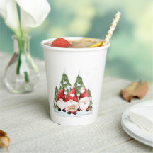 Vasos de papel de Navidad de tres gnomos