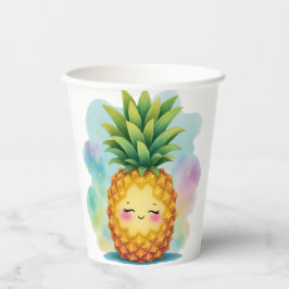Vasos de papel de piña feliz