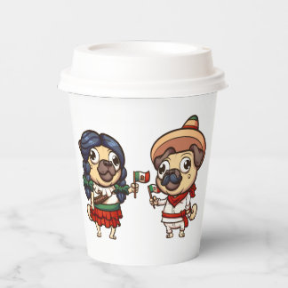 Vasos de papel de pugs del Cinco De Mayo