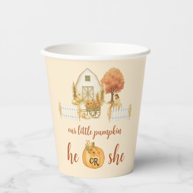 Vasos de papel de revelación de género de otoño rú (Anverso)