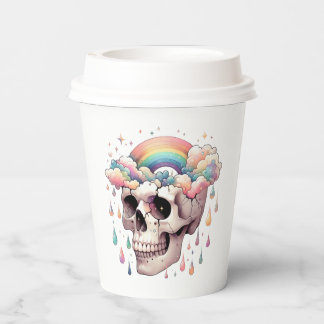 Vasos de papel de sueños de arcoíris