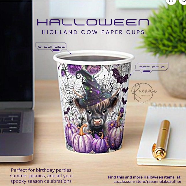 Vasos de papel de vaca de las Highlands de Hallowe (Subido por el creador)