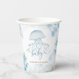 Vasos de papel de verano Blue Ocean Sea You Soon