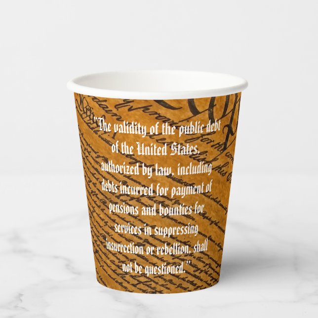 Vasos De Papel Decimocuarta Enmienda Deuda Pública (Anverso)