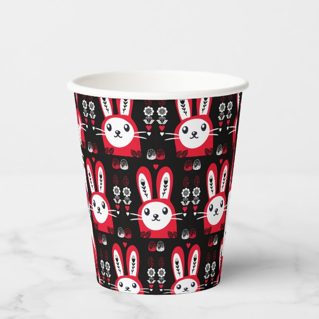 Vasos De Papel Decoración de conejo de chocolate de Pascua (Anverso)