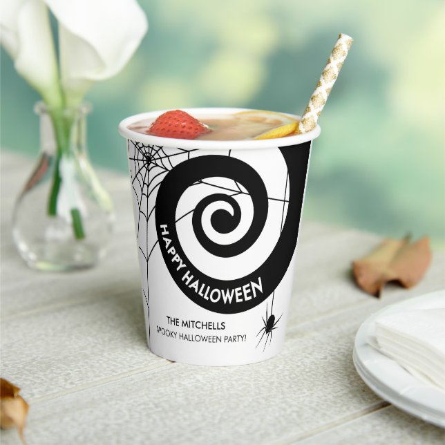 Vasos De Papel Decoración de Halloween  | Papercusión negra y bla (in situ)