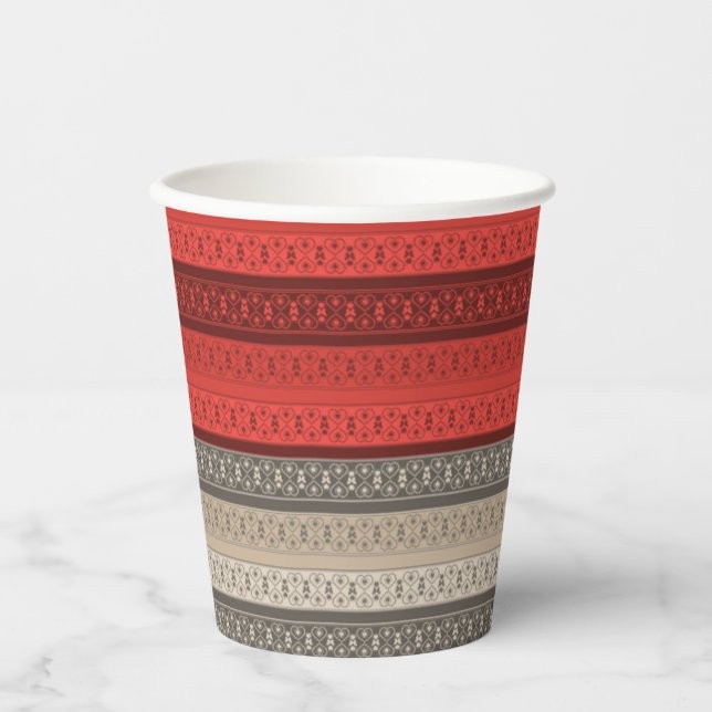 Vasos De Papel Decoración ornamental abstracta y sin inconvenient (Anverso)