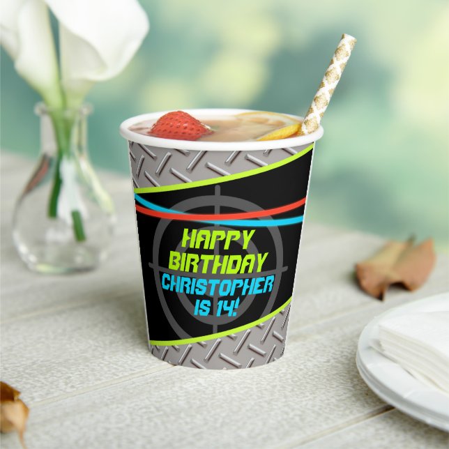 Vasos De Papel Decoración personalizada de la fiesta de cumpleaño (in situ)