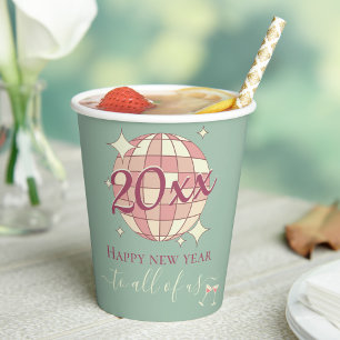 Vasos De Papel Decoración retro para fiesta de Nochevieja año 202
