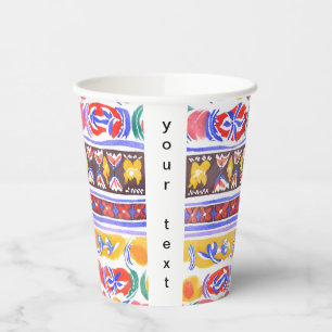 Vasos De Papel decoración tradicional rumana