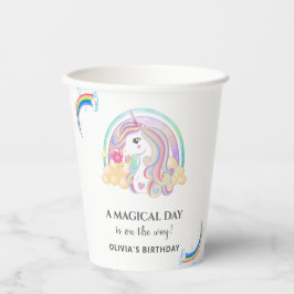 Vasos De Papel Decoraciones de la fiesta de cumpleaños de Unicorn