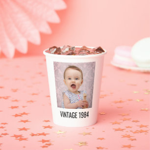 Vasos De Papel Decoraciones del Fiesta facial personalizado Cumpl