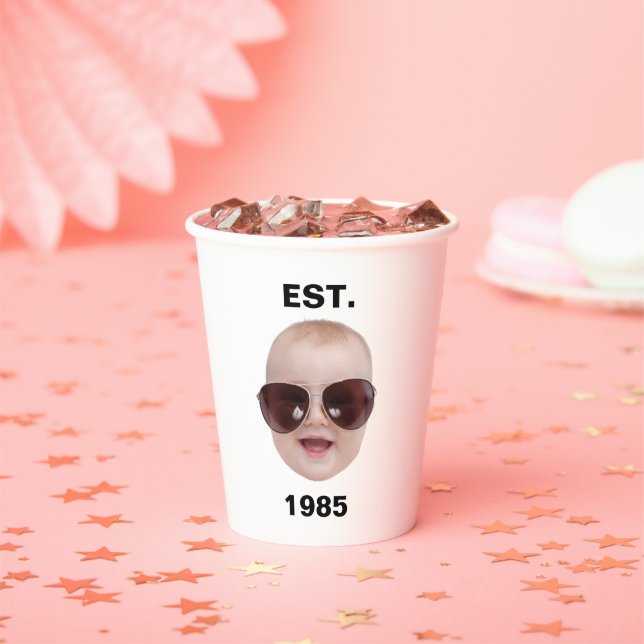 Vasos De Papel Decoraciones Fiestas de cara personalizado 30 Vint (in situ)