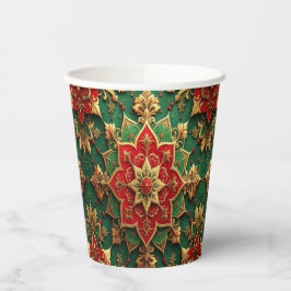 Vasos de Papel Decorativos Navideños Rojo Verde
