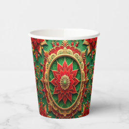 Vasos de Papel Decorativos Navideños Rojo Verde