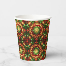 Vasos de Papel Decorativos Navideños Verdes Rojos