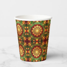 Vasos de Papel Decorativos Navideños Verdes Rojos