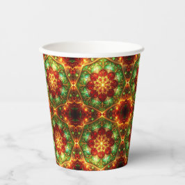 Vasos de Papel Decorativos Navideños Verdes Rojos