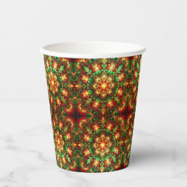 Vasos de Papel Decorativos Navideños Verdes Rojos