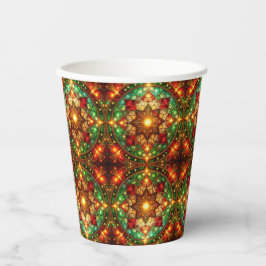 Vasos de Papel Decorativos Navideños Verdes Rojos