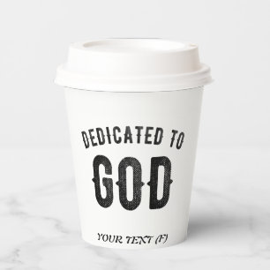 VASOS DE PAPEL DEDICADO A DIOS PERSONALIZABLE GUAY TEXTO NEGRO