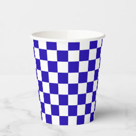 Vasos De Papel Deep blue checkered