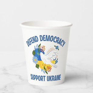 Vasos De Papel Defender la democracia apoyar a Ucrania Estadounid