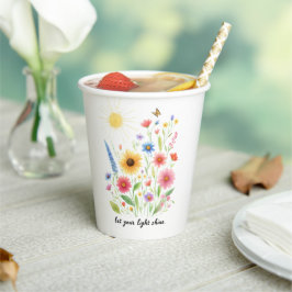 Vasos De Papel Dejar que brillen flores y sol