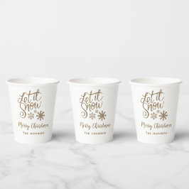 Vasos De Papel Dejemos que nieve Navidades personalizados Cubos d