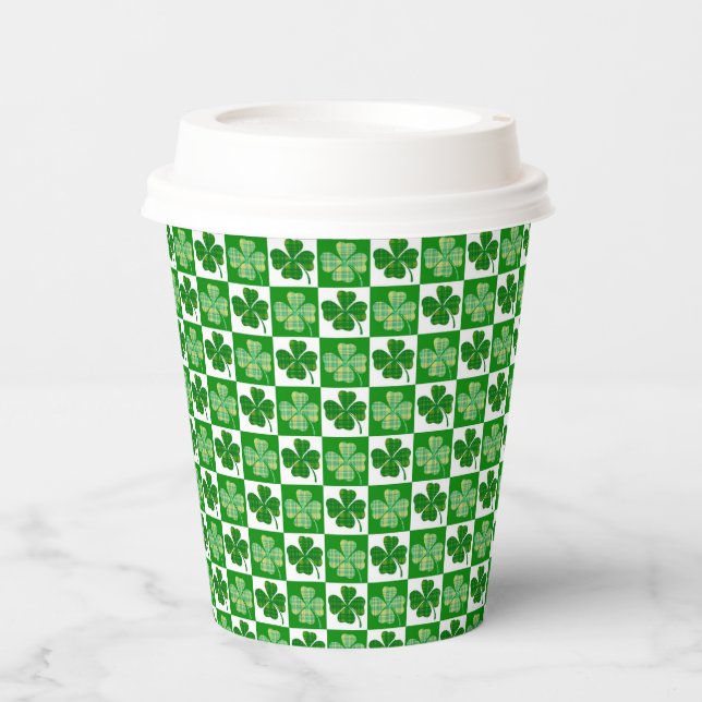Vasos de papel del día de San Patricio (Anverso)
