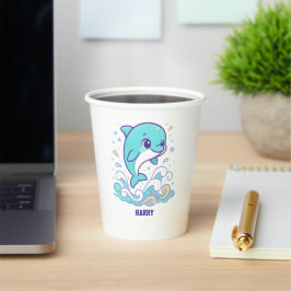 Vasos De Papel Delfín divertido de burbujas salpicaduras Diseño p