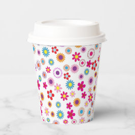 Vasos De Papel Delicada Taza De Papel De Impresión Floral - Elega