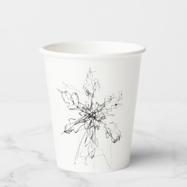 Vasos De Papel Delicado copo de nieve único (Anverso)