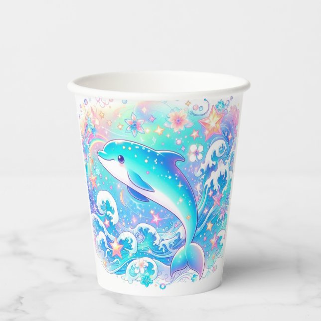 Vasos De Papel Delicioso delfín lindo (Anverso)