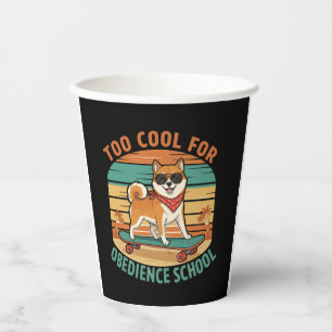 Vasos De Papel Demasiado genial para el perro de la escuela de ob