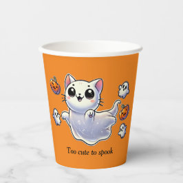 Vasos De Papel Demasiado lindo para asustar a un gato fantasma