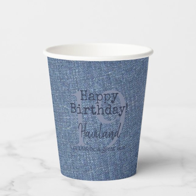 Vasos De Papel Denim Look Personalizable Cups de papel HAMbyWG (Reverso )