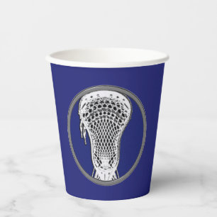 Vasos De Papel Deportes de Lacrosse Azul